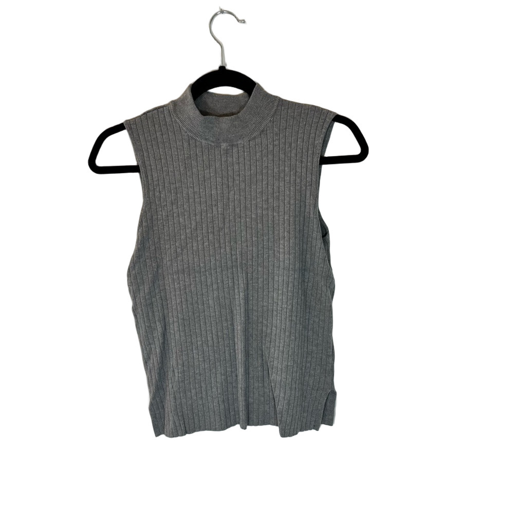 Gray Ribbed Wide-Leg Pants - Picture 7 of 8